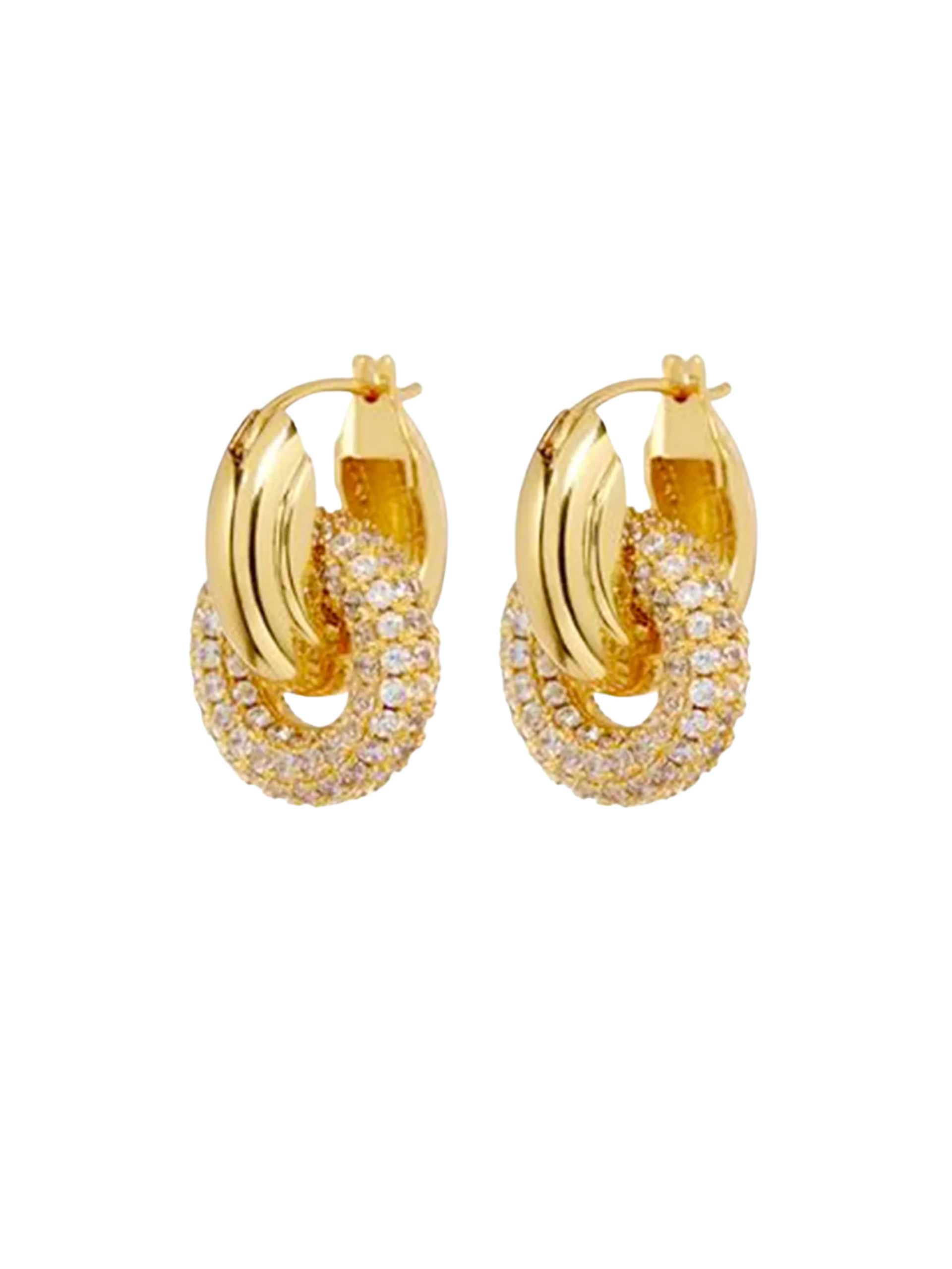 Amber hoops - gold