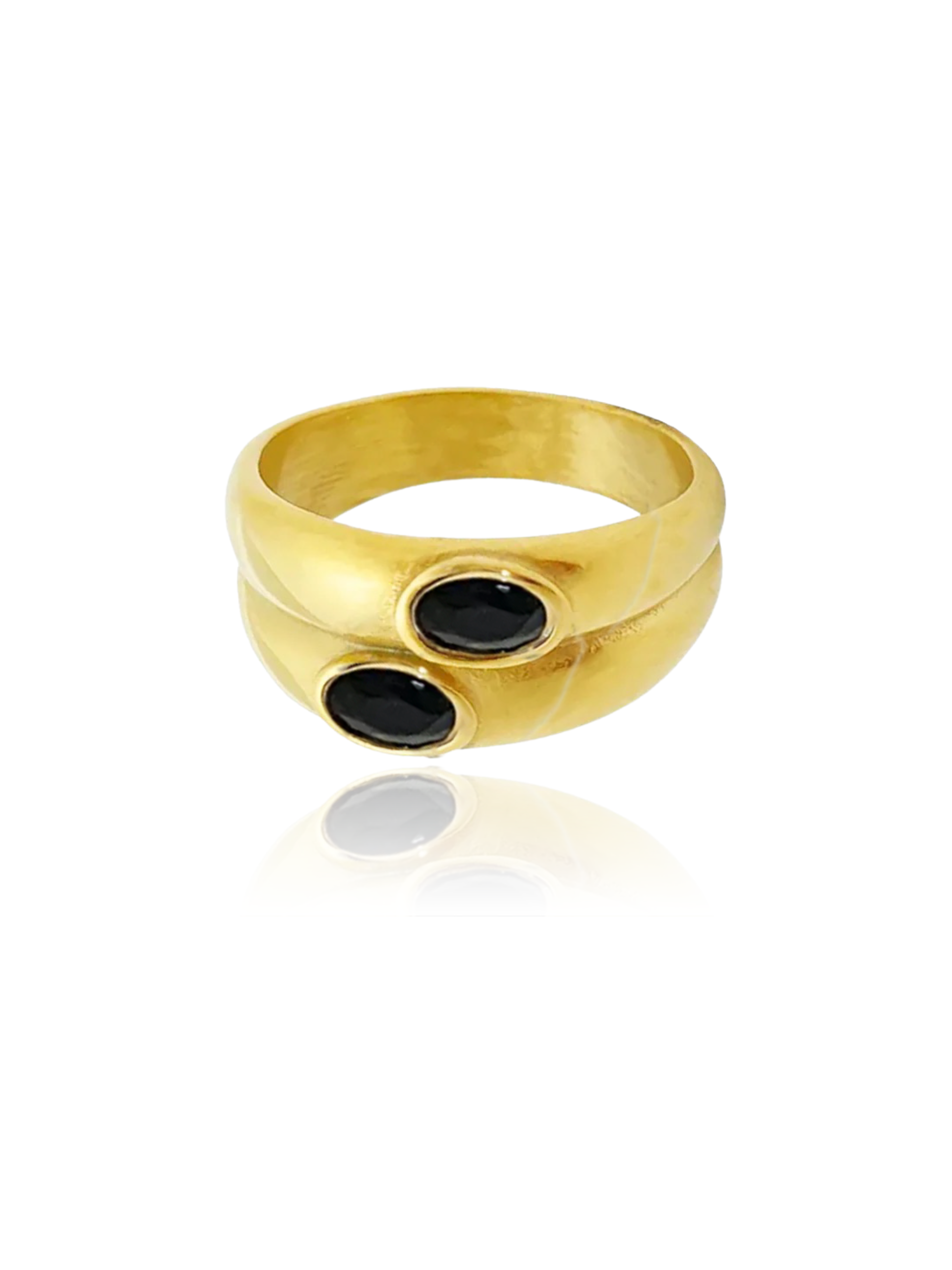 1990 gold ring - ónix
