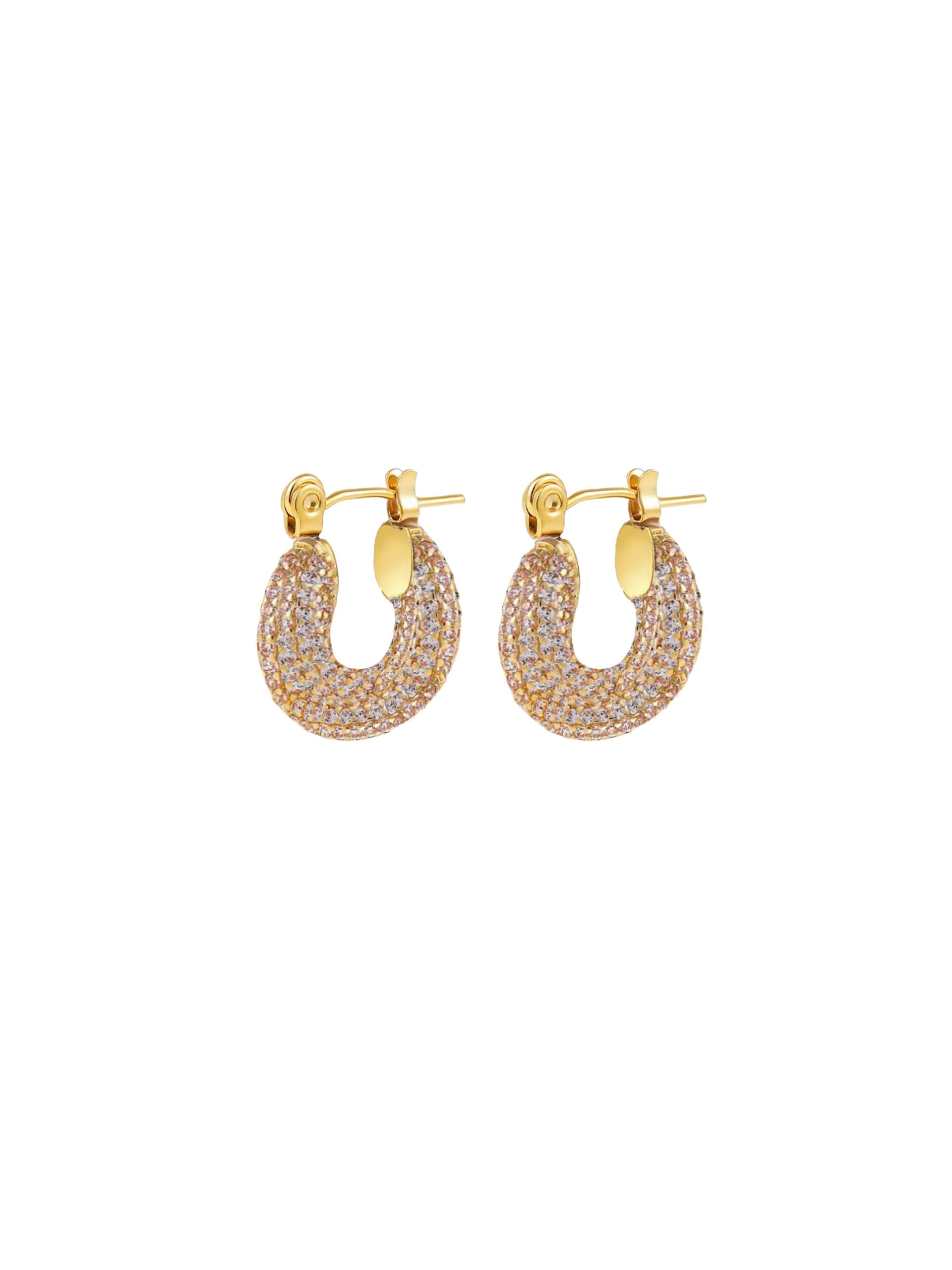 Xs pave hoops - gold