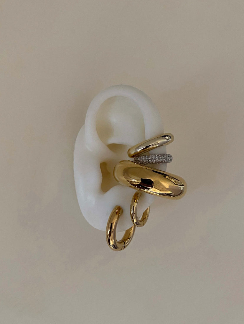 zc pave ear cuff - silver