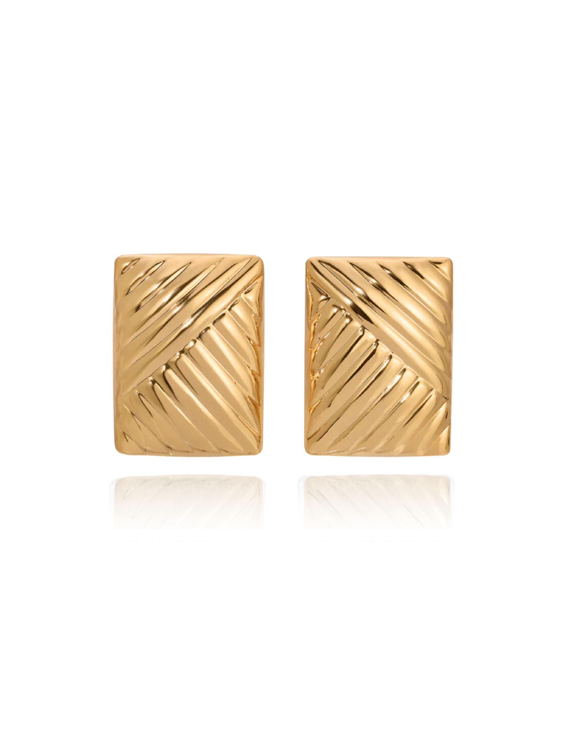 Ribbed earrings - gold